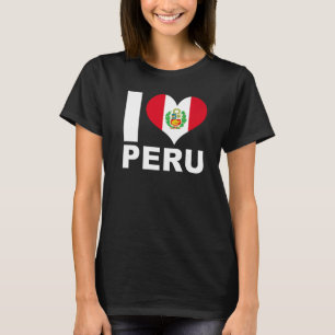 T-shirt I Love Peru Heart Flag Pérou