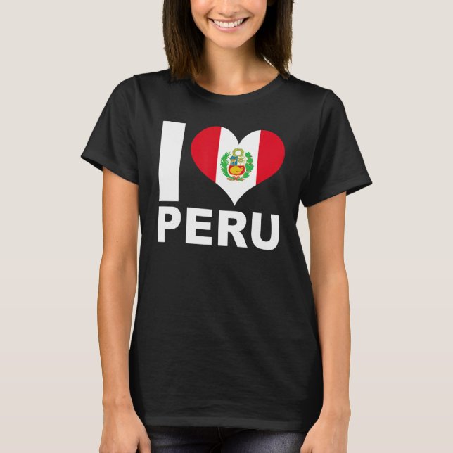T-shirt I Love Peru Heart Flag Pérou (Devant)