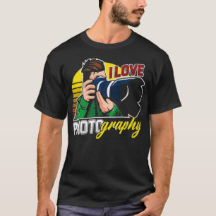 T-shirt I Love Photographe Photographe Cameraman Photogra