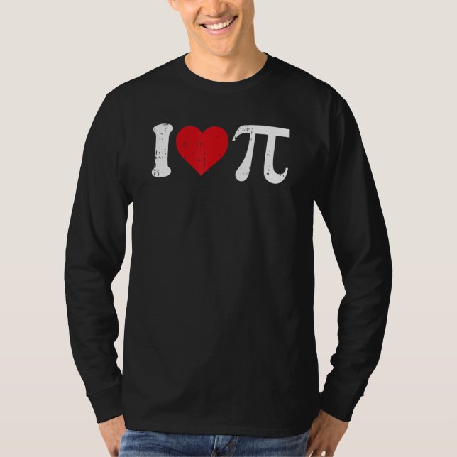 T-shirt I Love Pi Day Cute Heart Math Symbols Teacher Stud (Devant)