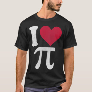 T-shirt I Love Pi Vintage Rétro Infinity Math Pi Day Coeur