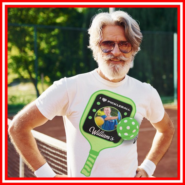 T-shirt I Love Pickleball Green Paddle mignon Sports PHOTO (I Love Pickleball Green Paddle Cute Sports PHOTO T-Shirt)