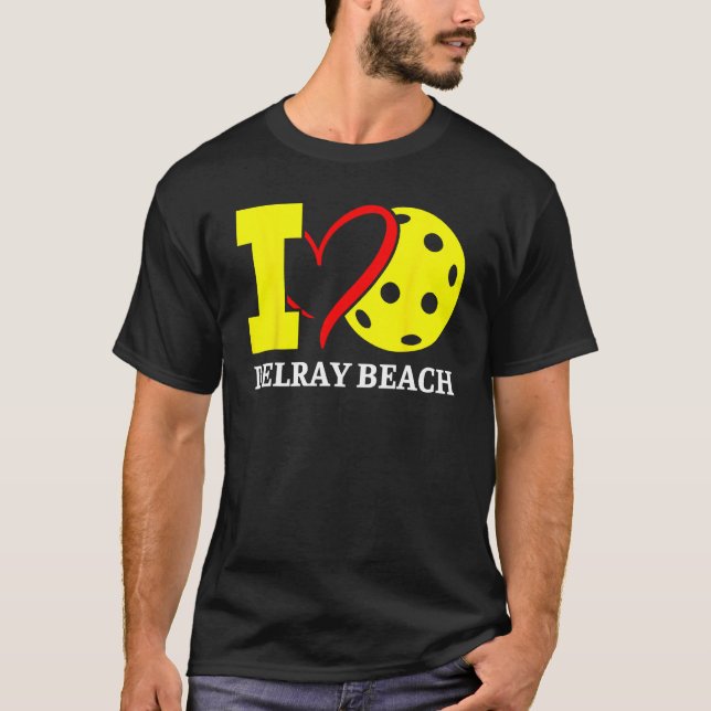 T-shirt I Love Pickleball in Delray Beach Florida (Devant)