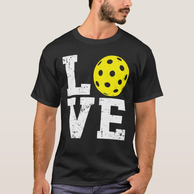 T-shirt I Love Pickleball Paddleball Pickleball Joueur (Devant)
