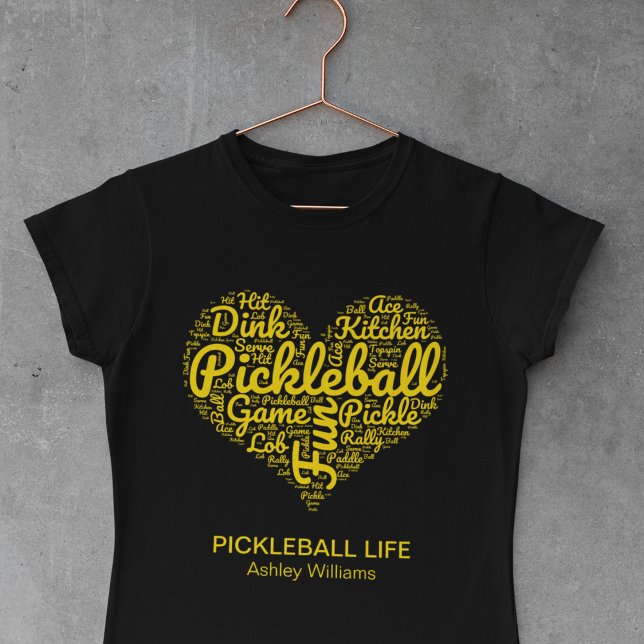 T-shirt I Love Pickleball Word Art Typographie Texte perso (Créateur téléchargé)