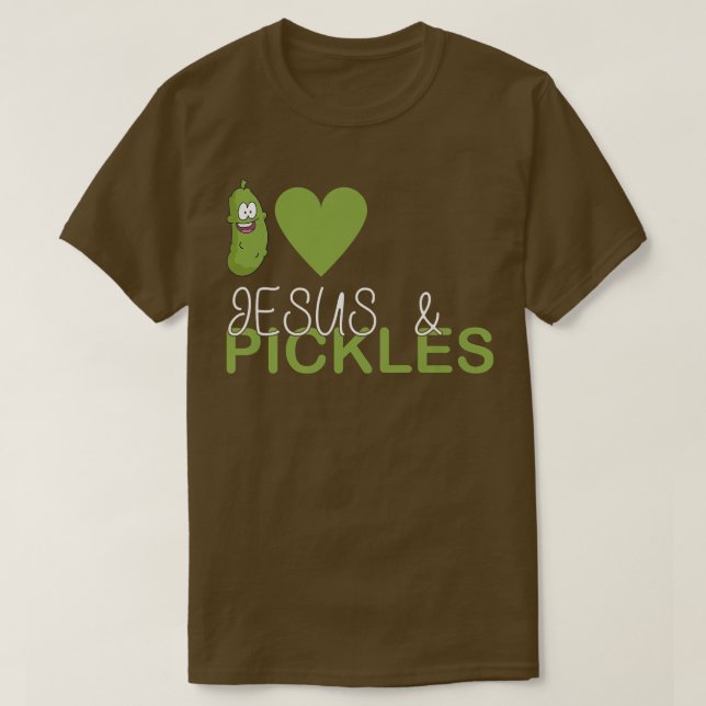 T-shirt I Love Pickles & Jesus, Pickle Vegetable Farming V (Design devant)