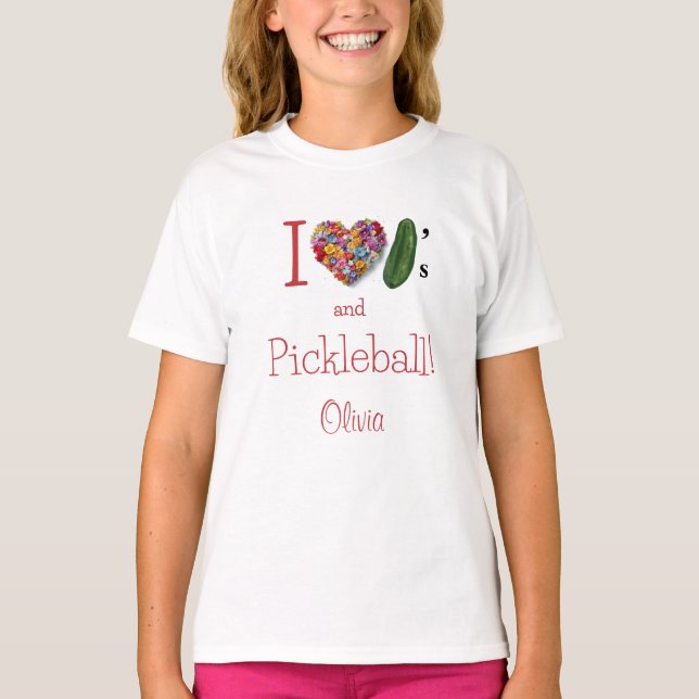 T-shirt I Love Pickles & Pickleball Personnalisé (Devant)