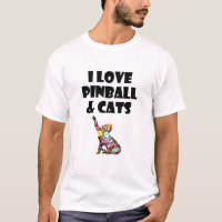 I Love Pinball & Cats Cute Kitty Chat Feline Lover