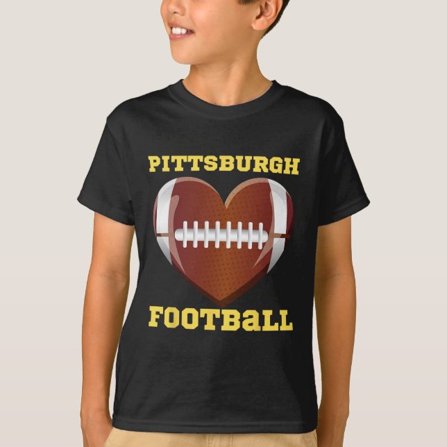 T-shirt I Love Pittsburgh Football Heart Women Toddler Gir (Devant)