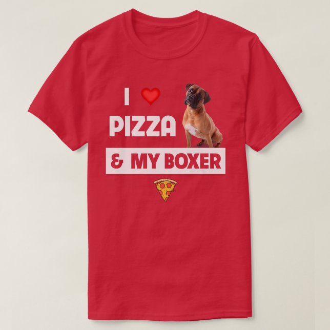 T-shirt I Love Pizza and My Boer Chien Propriétaire Pepper (Design devant)