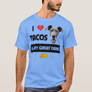 T-shirt I Love Pizza and My Great Dane Dog Pepperoni Chees