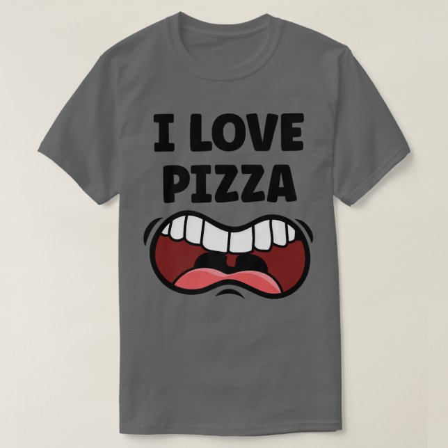 T-shirt I Love Pizza Funny Hungry Mouth  (Design devant)