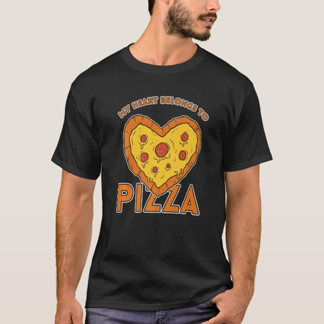 T-shirt I Love Pizza Heart Valentines Day Premium_2 (Devant)