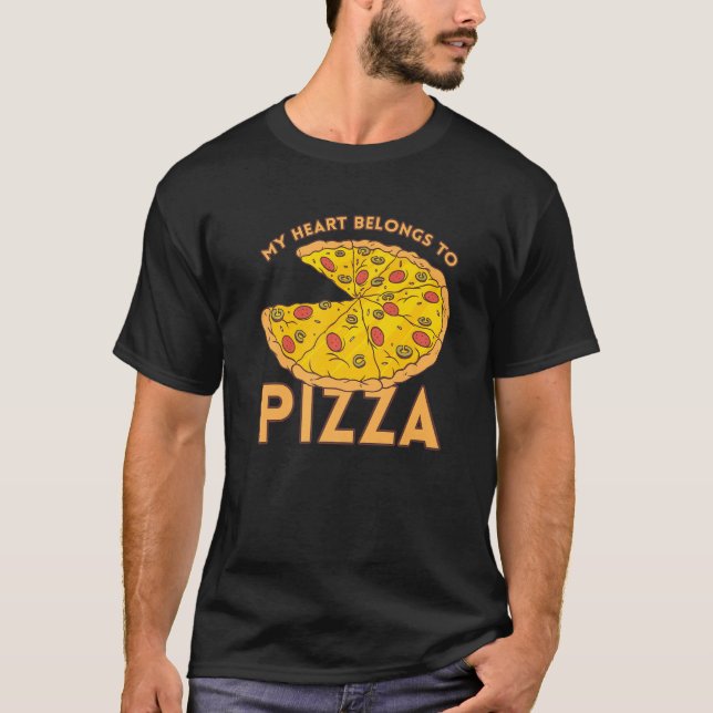 T-shirt I Love Pizza Heart Valentines Day Premium_4 (Devant)