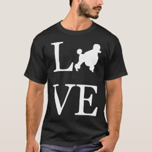 T-shirt I Love Poodle Silhouette Amoureux des chiens Cadea