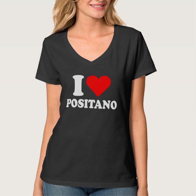 T-shirt I Love Positano I Love Italy Travel Heart Amalfi C (Devant)