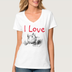 T-shirt "I Love" pour femmes Hanes Nano V-Neck