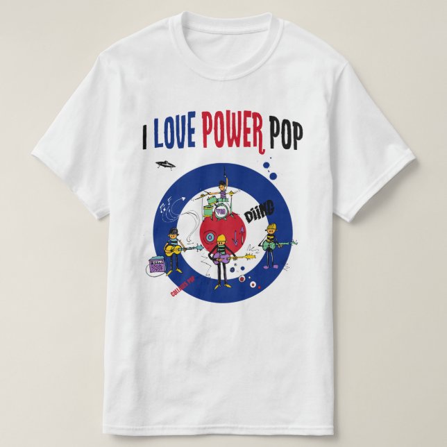 T-shirt I love powerpop - B (Design devant)