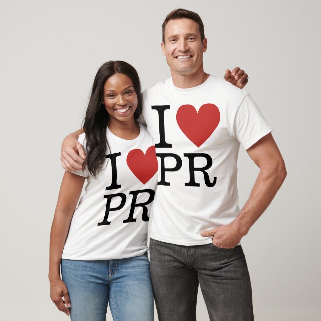 T-shirt I ❤️ Love PR (pour les employés de PR) PERSONNALIS (Unisexe)