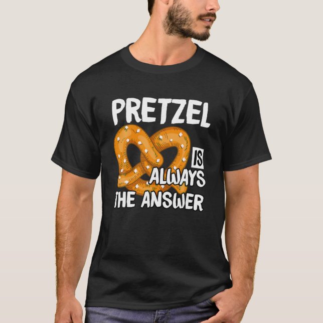 T-shirt I Love Pretzels for Pretzel Day Funny Office Wear (Devant)