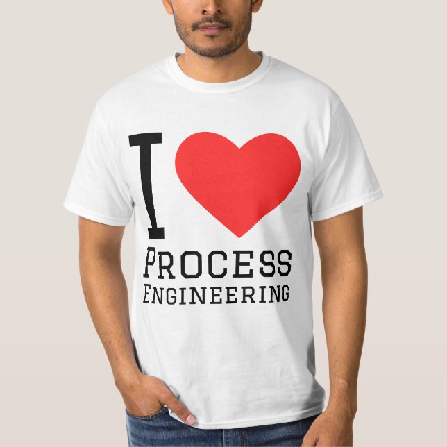 T-shirt I love process engineering  (Devant)