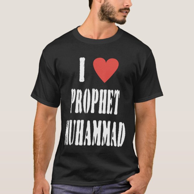 T-shirt I Love Prophet Muhammad, Islamic Faith & Peace Des (Devant)