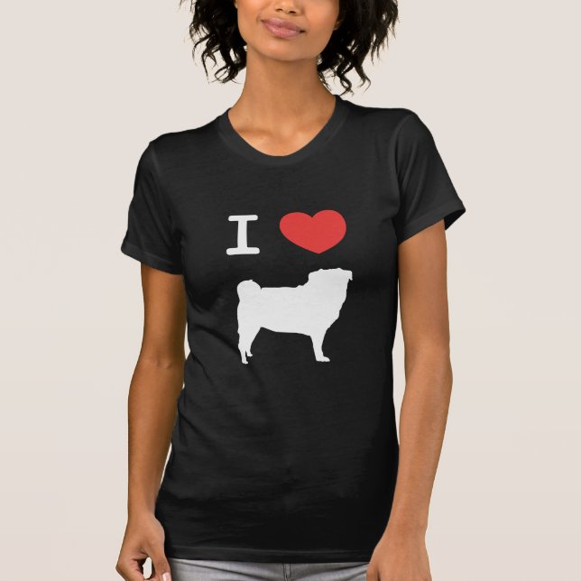 T-shirt I love Pugs (Devant)
