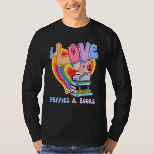 T-shirt I Love Puppie & Livres Rainbow Aesthétique été