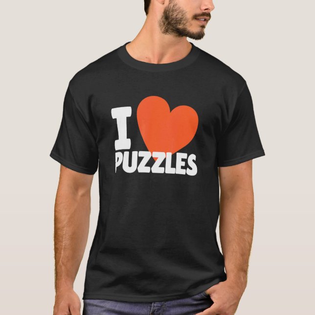 T-shirt I Love Puzzles Heart Puzzle (Devant)