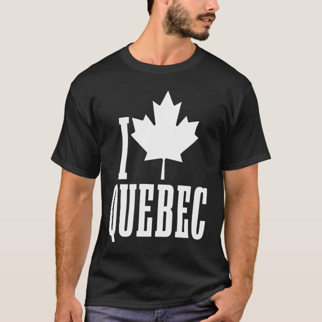 T-shirt I Love Quebec Canada Maple Leaf Red Canadian Flag  (Devant)