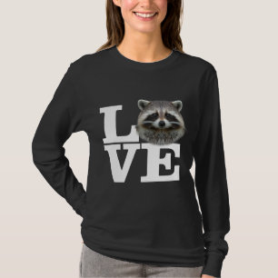 T-shirt I Love Raccoons Funny Raccoon Love Gift Cute Racoo