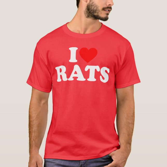 T-shirt I Love RatsI Heart Rats vintage (Devant)