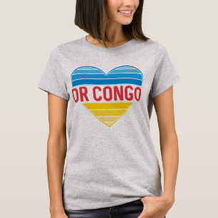 T-shirt I Love RD Congo, Congo-Kinshasa Coeur