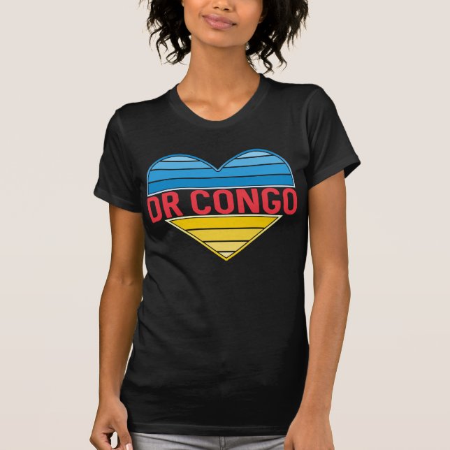 T-shirt I Love RD Congo, Congo-Kinshasa Coeur (Devant)