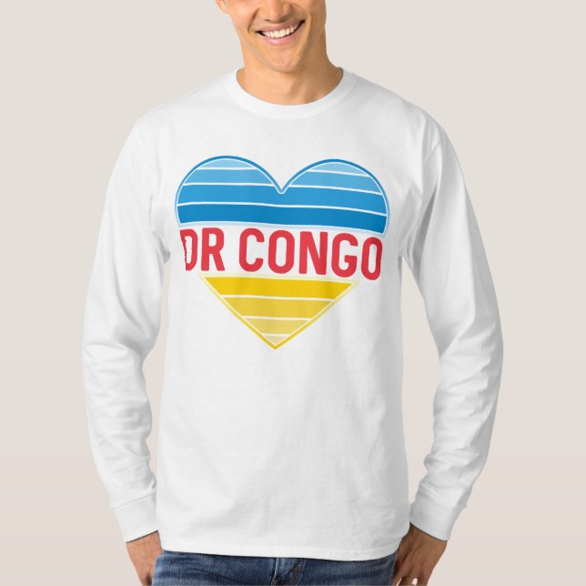 T-shirt I Love RD Congo, Congo-Kinshasa Coeur (Devant)