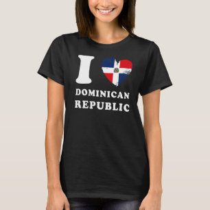 T-shirt I Love République Dominicaine Heart Flag Dominican