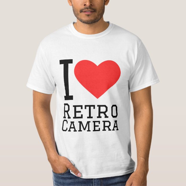 T-shirt I love retro camera (Devant)