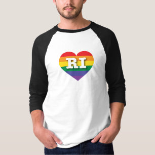 T-shirt I Love Rhode Island Rainbow Heart