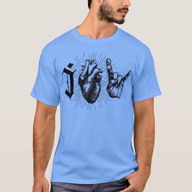 T-shirt I Love Rock And Roll Music Edgy Design For Music L (Devant)