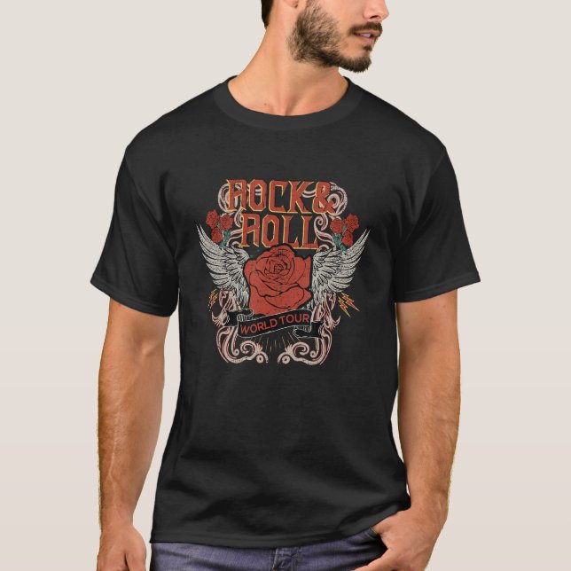 T-shirt I Love Rock & Roll, Rock & Roll T Shirt, Retro Roc (Devant)