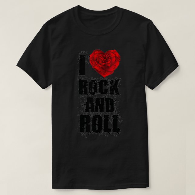 T-shirt I Love RockNRoll Heart Music (Design devant)