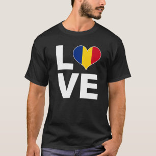 T-shirt I Love Romania Heart Flag Roumanie