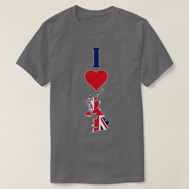 T-shirt I Love Royaume-Uni Vertical I Heart UK Drapeau (Design devant)