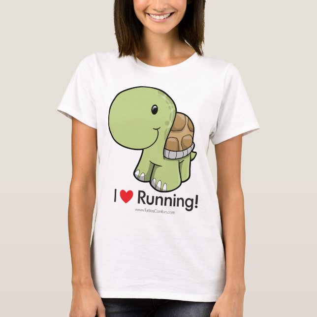 T-shirt I Love Running - Tortue (Devant)