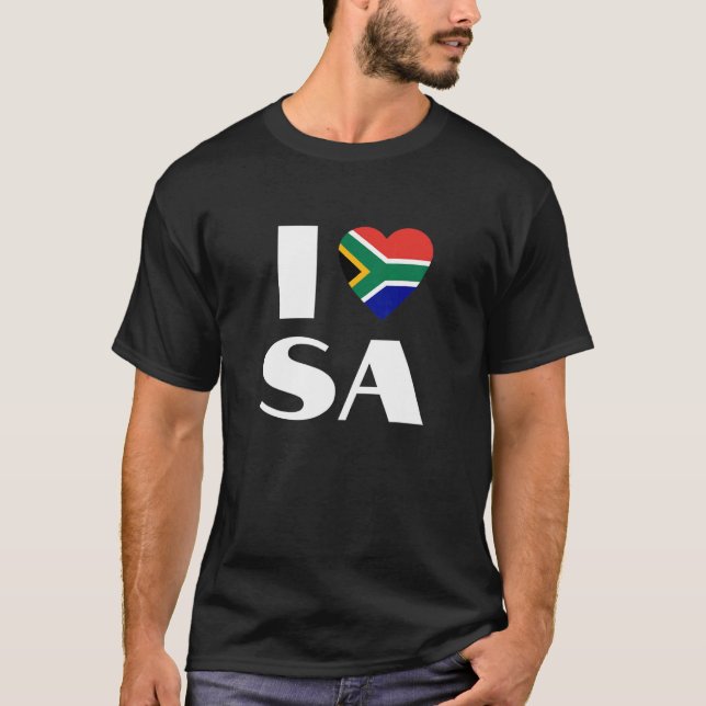 T-shirt I love SA South Africa Saffa (Devant)
