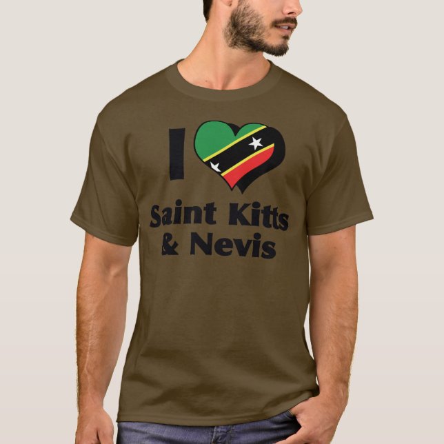 T-shirt I Love Saint Kitts & Nevis Flag Shirt (Devant)