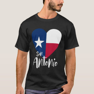 T-shirt I Love San Antonio Texas Tx Drapeau Lonestar Coeur