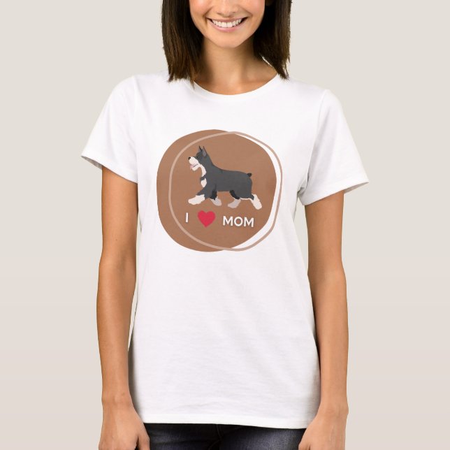 T-shirt I Love Schnauzer Maman (Devant)