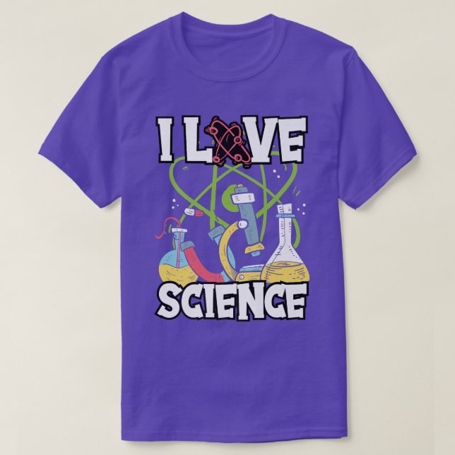 T-shirt I Love Science Chemistry Physics Teacher Premium  (Design devant)