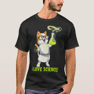 T-shirt I Love Science Chimie Chat Cute Cation Pawsitive